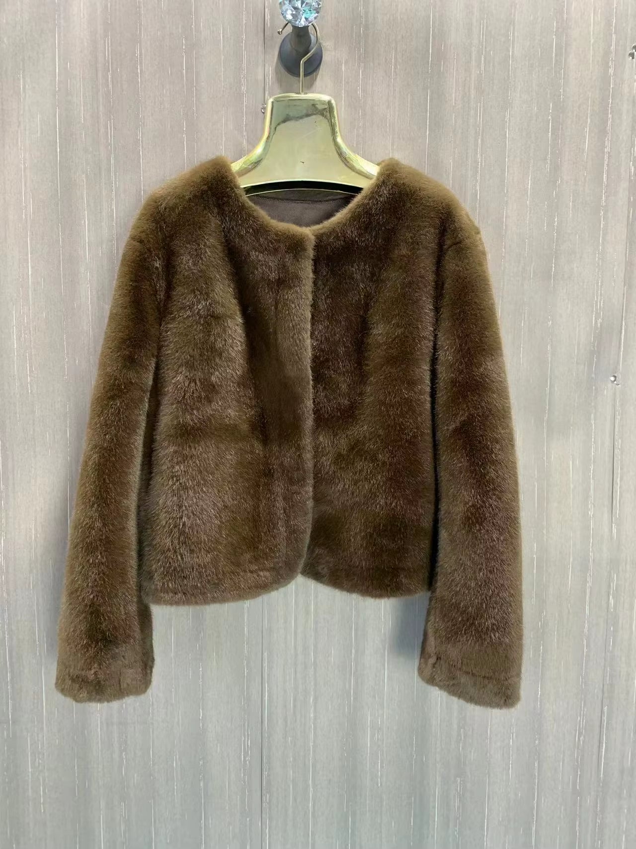 Women'S Winter Warm Imitation Mink Fur Jacket Fashionable and Casual Style