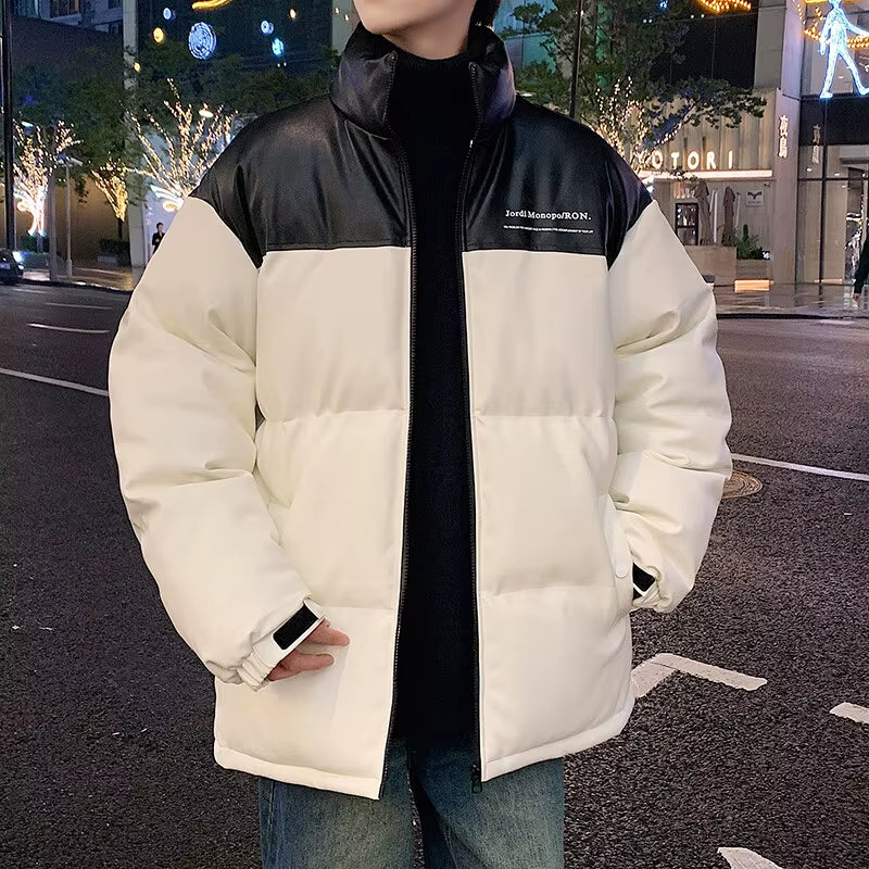 Men Streetwear Hip Hop Blue Winter Bubble Jackets Coat 2026 Mens Harajuku Warm Parka Male Korean Fashions Puffer Jacket