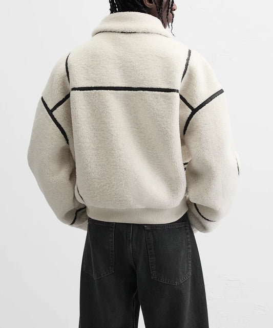 Winter Lapel Fleece Lamb Wool Jacket Men