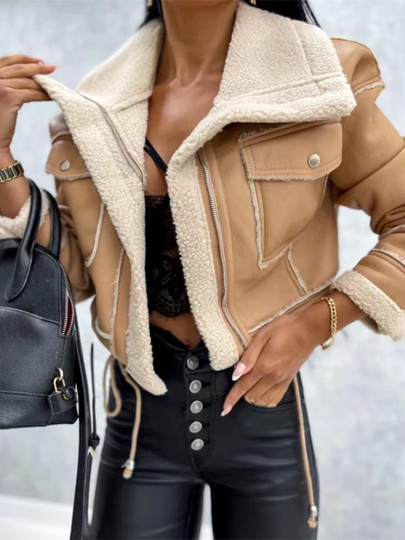 2024 Fashion Women Jackets Autumn Winter Coats Gothic Grunge Long Sleeve Zipper Crop Tops Outerwear Female Windbreaker Harajuku