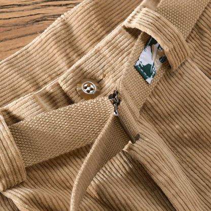 Designer New Thick Corduroy Cotton Pants Men Brand Trend Retro Stright with Belt Trousers 29-36 Pantalones Hombre Drop Shipping