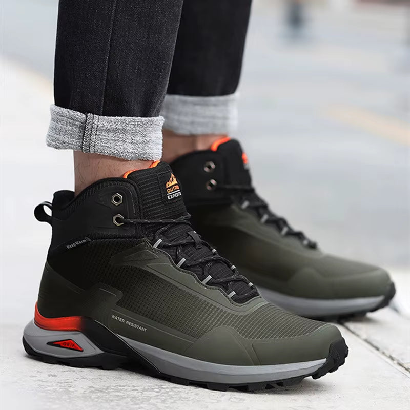 Men Winter Boots Snow Hiking Sneakers Water Resistant Mid Ankle Work Casual Hiker Trekking Outdoor anti Slip Waterproof Shoes