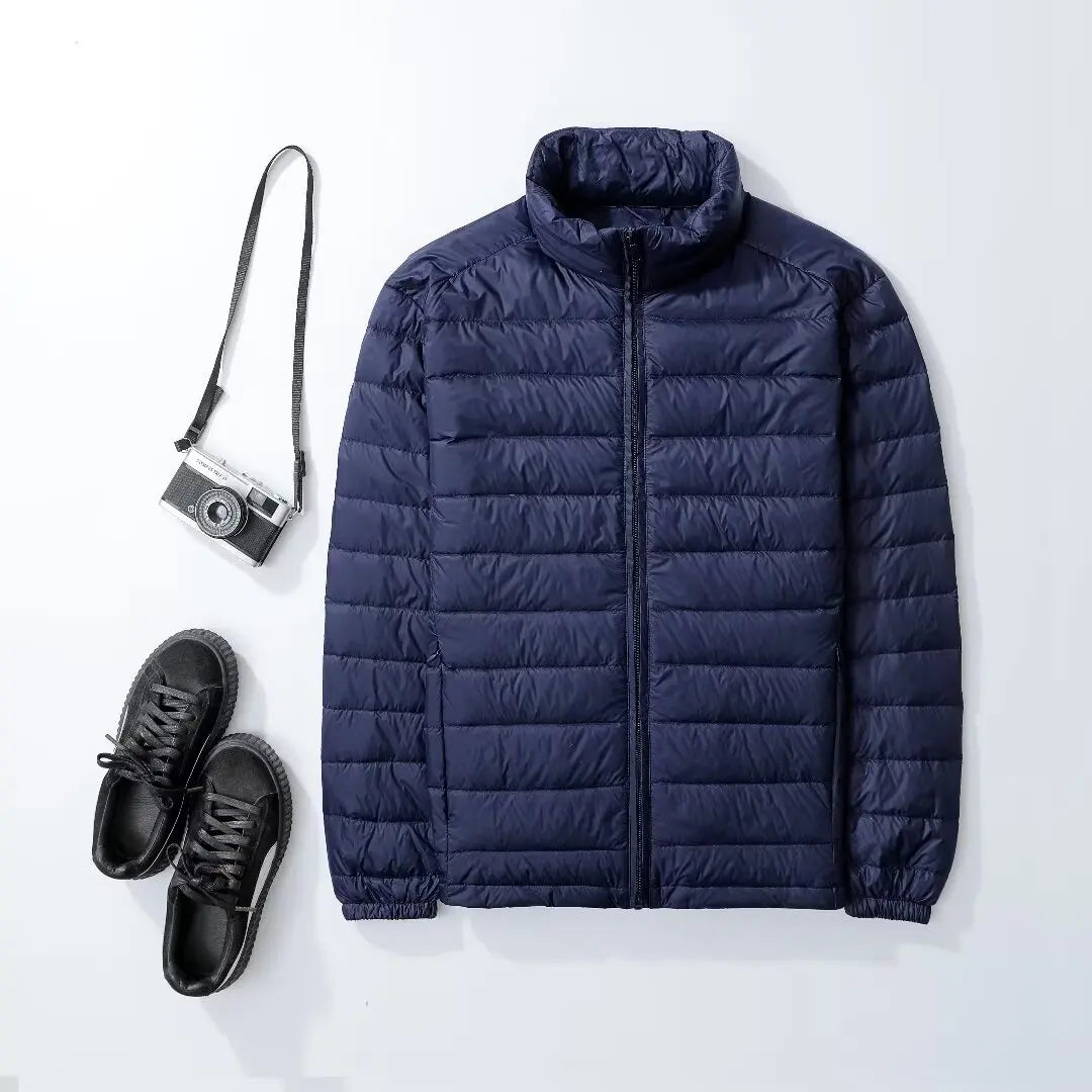 Winter Men'S down Jacket Ultra Light down Jacket Men Windbreaker Feather Jacket Man Lightweight Portable Warm Coat