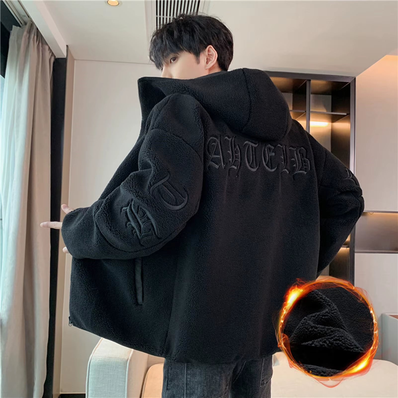 New Men Autumn Winter Thicken Warm Slim Fit Hooded Jackets Men'S Outwear Hip Hop Coat Male Teen Casual Jacket Colorful S-5XL