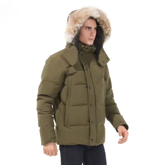 Wholesale Canada Puffer plus Size Coat down Panded Goose Men Winter Jacket with Fur Hooded