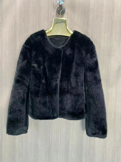 Women'S Winter Warm Imitation Mink Fur Jacket Fashionable and Casual Style