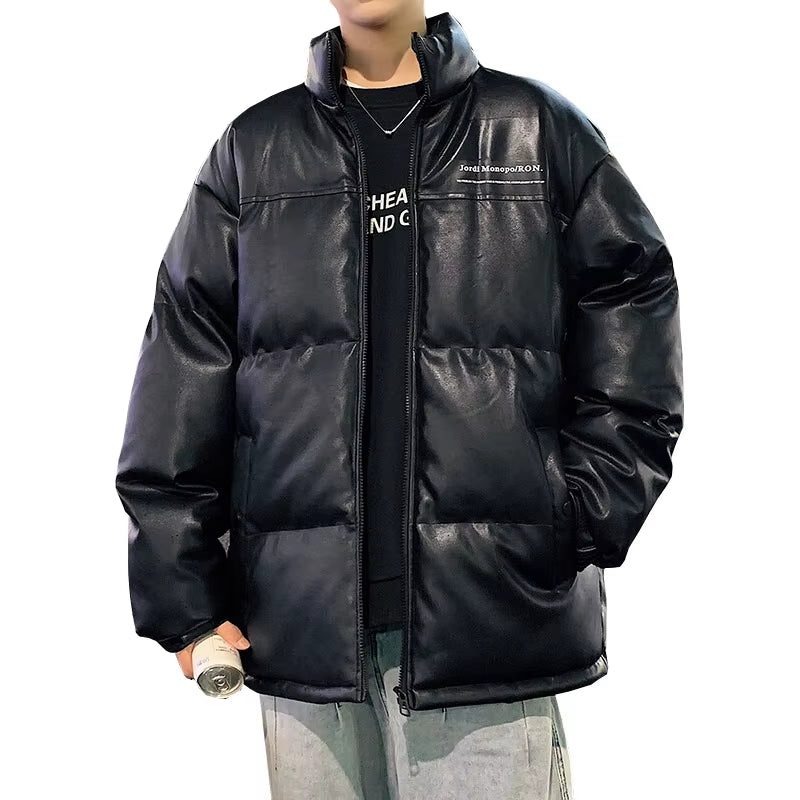 Men Streetwear Hip Hop Blue Winter Bubble Jackets Coat 2026 Mens Harajuku Warm Parka Male Korean Fashions Puffer Jacket