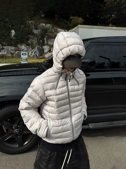 Chic Ey Hooded Cotton Jaet Men'S Winter Warm Casual Sle Bread Coat Thiened Youth Faion Korean Version Zipper Closure