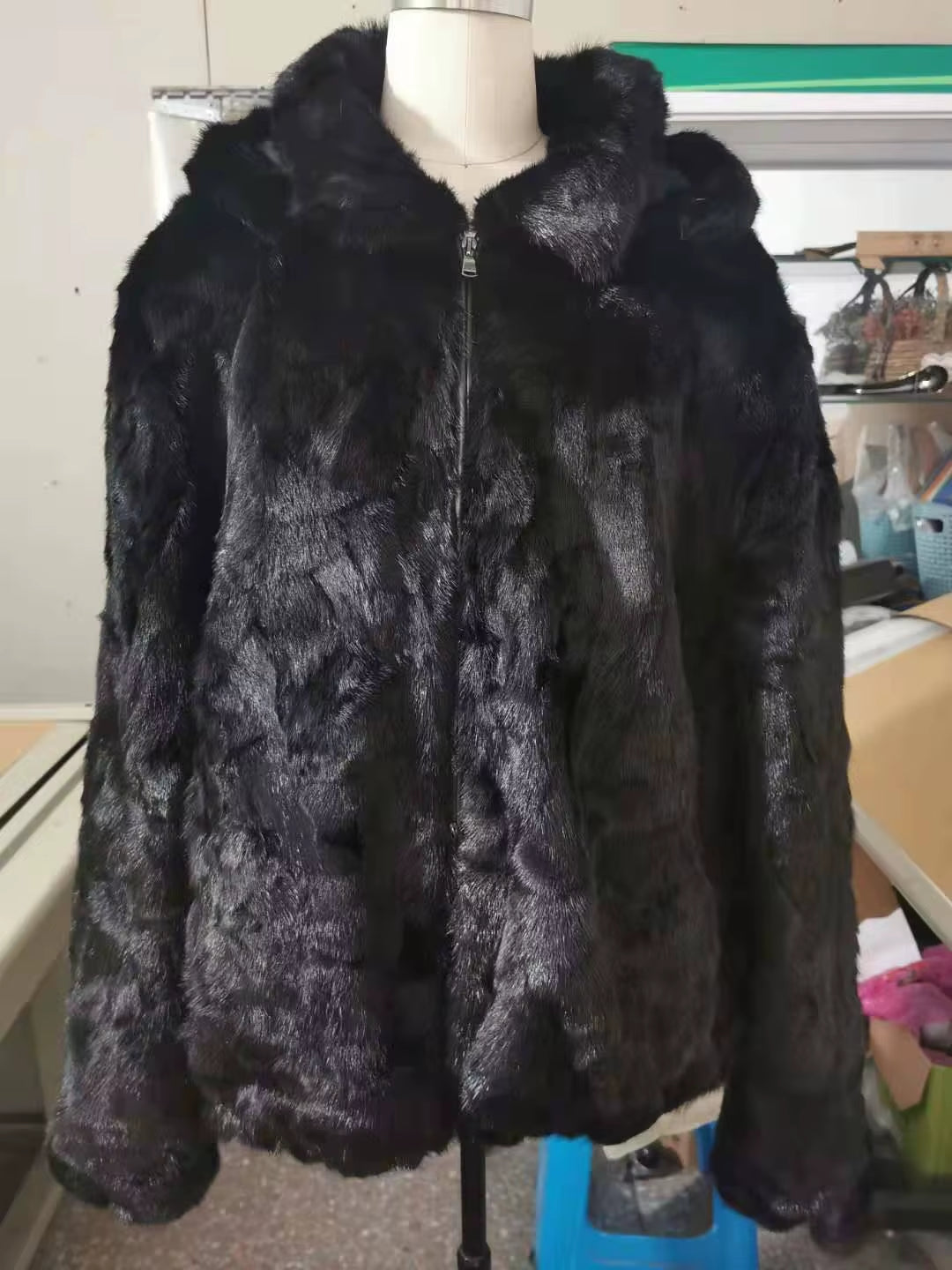 Winter Outdoor Men Mink Fur Coat Fashion Mink Fur Jacket