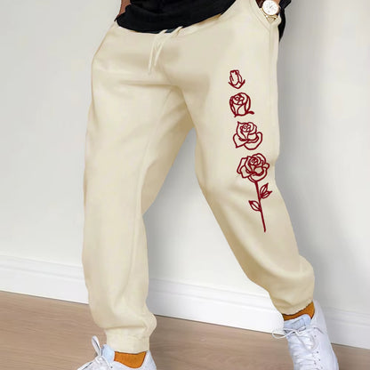 Fashion Men Printing Clothing Trousers Drawstring Casual Pants Sweatpants Autumn and Winter Jogging Sports Fitness Pants