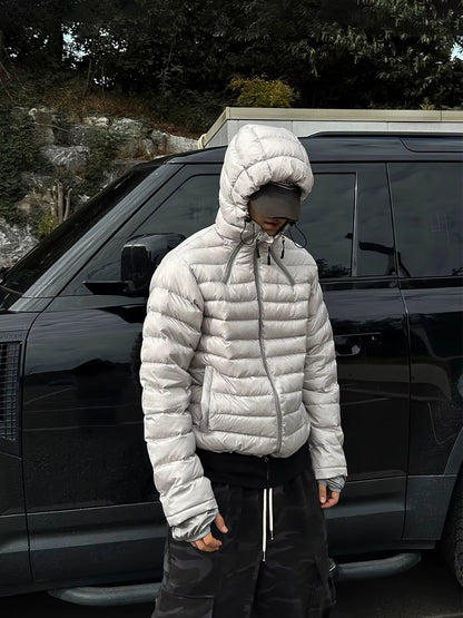 Chic Ey Hooded Cotton Jaet Men'S Winter Warm Casual Sle Bread Coat Thiened Youth Faion Korean Version Zipper Closure