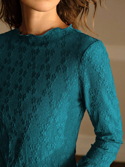 MOTF PREMIUM TEXTURED LETTUCE TRIM T-SHIRT