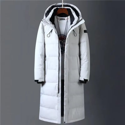 Winter 90% White Duck down Jacket Men Hooded Fashion High Quality Winter Coat Men Long Thicken Warm down Coat Black Parkas