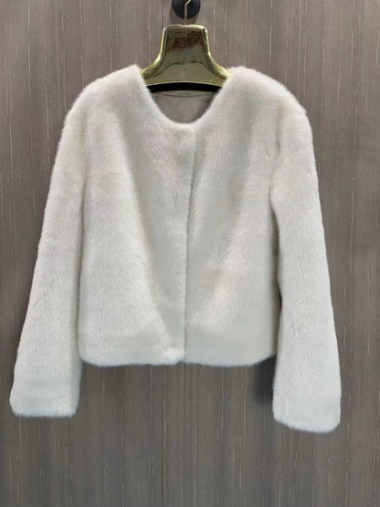 Women'S Winter Warm Imitation Mink Fur Jacket Fashionable and Casual Style