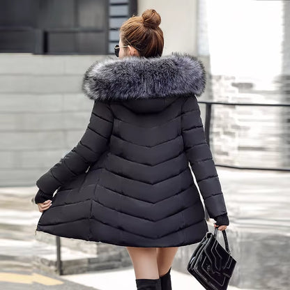 2025 New Arrival Fashion Slim Women Winter Jacket Cotton Padded Warm Thicken Ladies Coat Long Coats Parka Womens Jackets