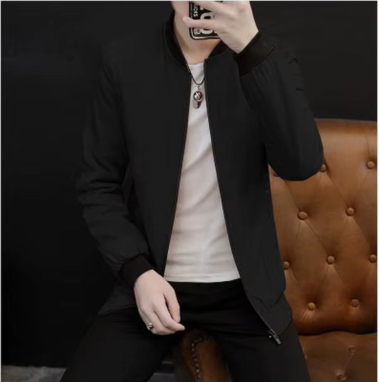 CW Men'S Bomber Zipper Jacket Winter Male Fleece Warm Coats Casual Streetwear Hip Hop Slim Fit Pilot Jackets Mens Clothing