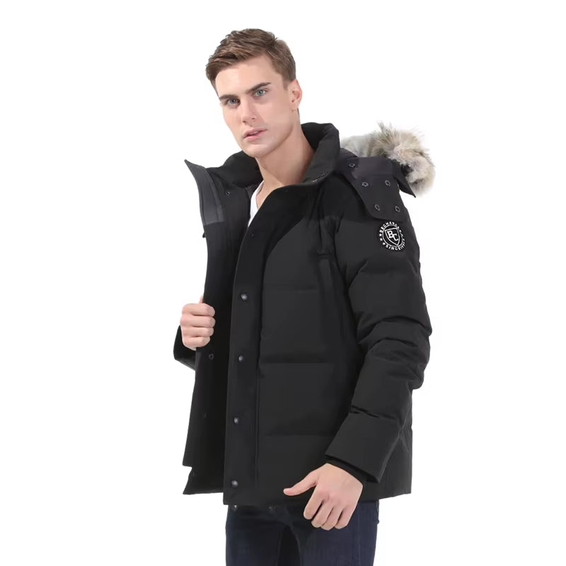 Wholesale Canada Puffer plus Size Coat down Panded Goose Men Winter Jacket with Fur Hooded