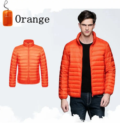 Winter Men'S down Jacket Ultra Light down Jacket Men Windbreaker Feather Jacket Man Lightweight Portable Warm Coat