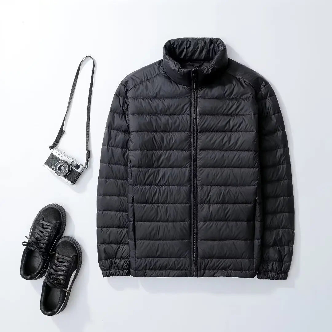 Winter Men'S down Jacket Ultra Light down Jacket Men Windbreaker Feather Jacket Man Lightweight Portable Warm Coat