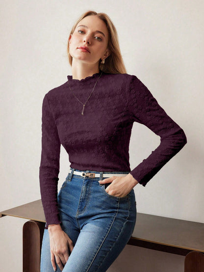 MOTF PREMIUM TEXTURED LETTUCE TRIM T-SHIRT