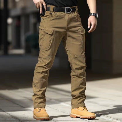 Men Winter Cargo Pants Elastic Waist Travel Softshell Fleece Pants Waterproof Windproof Thermal Warm Long Trousers plus Size 4XL