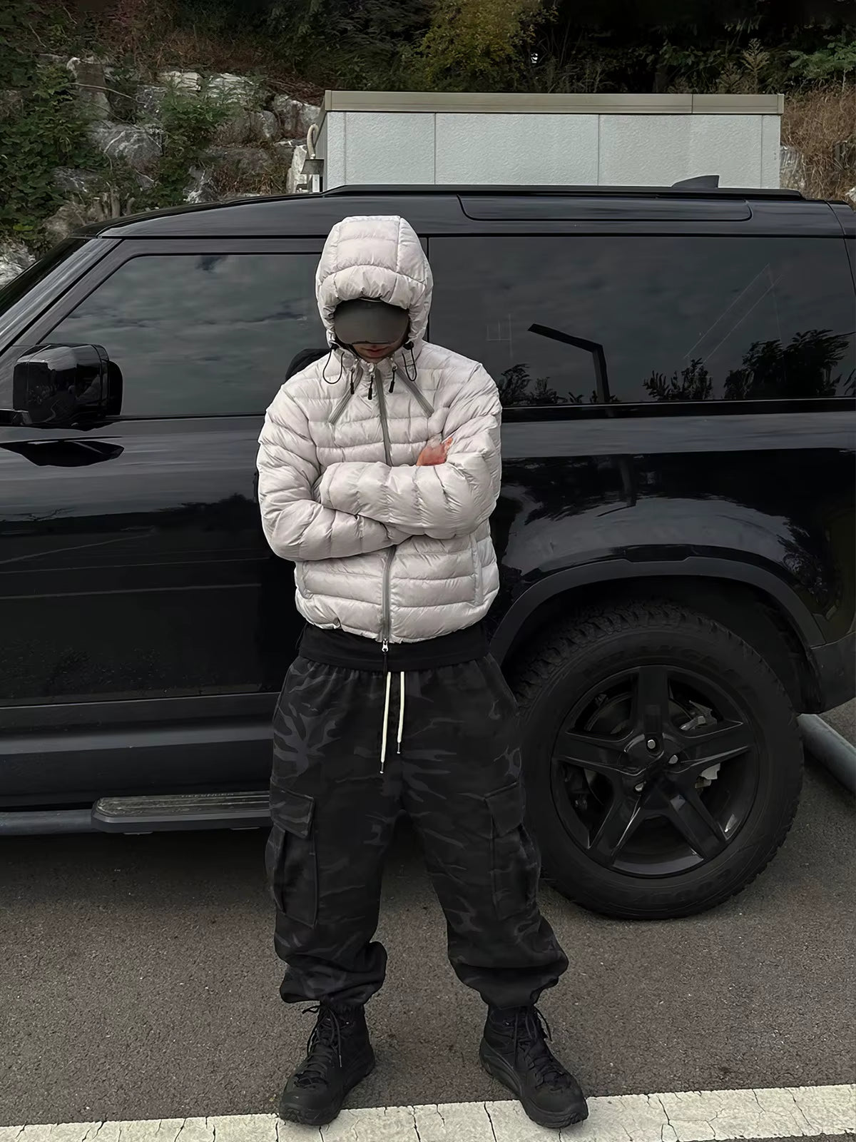 Chic Ey Hooded Cotton Jaet Men'S Winter Warm Casual Sle Bread Coat Thiened Youth Faion Korean Version Zipper Closure