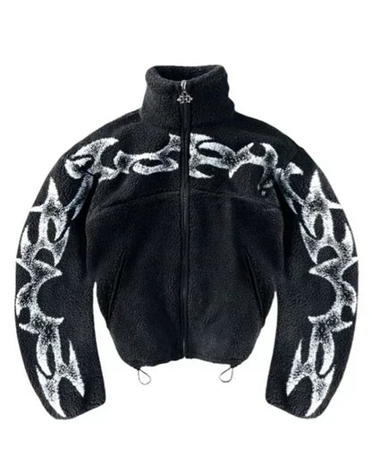 Trendy Oversized Unisex Polar Ceket Hoodie Soft Fleece Lining Winter Jacket for Men Women