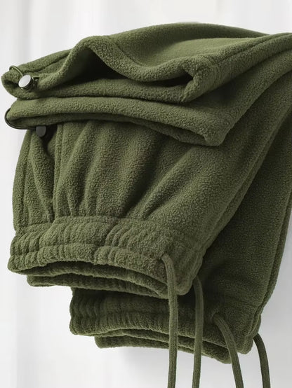 Vintage Thick Winter Casual Fleece Pants Men Wide Leg Baggy Warm Sweatpants Male Drawing Jogger Pants Falls Trousers