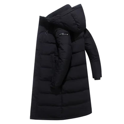 Winter 90% White Duck down Jacket Men Hooded Fashion High Quality Winter Coat Men Long Thicken Warm down Coat Black Parkas