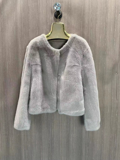 Women'S Winter Warm Imitation Mink Fur Jacket Fashionable and Casual Style