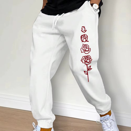 Fashion Men Printing Clothing Trousers Drawstring Casual Pants Sweatpants Autumn and Winter Jogging Sports Fitness Pants