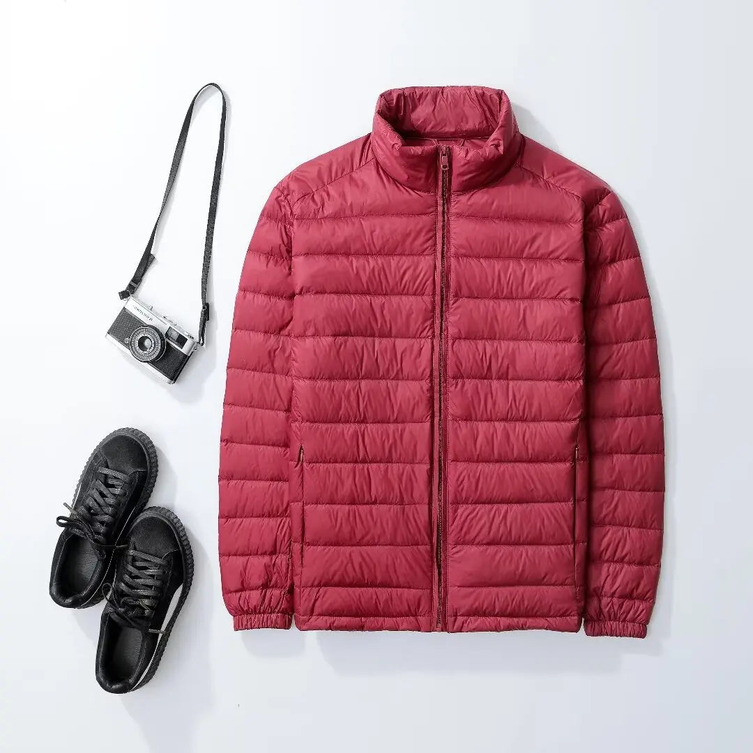 Winter Men'S down Jacket Ultra Light down Jacket Men Windbreaker Feather Jacket Man Lightweight Portable Warm Coat