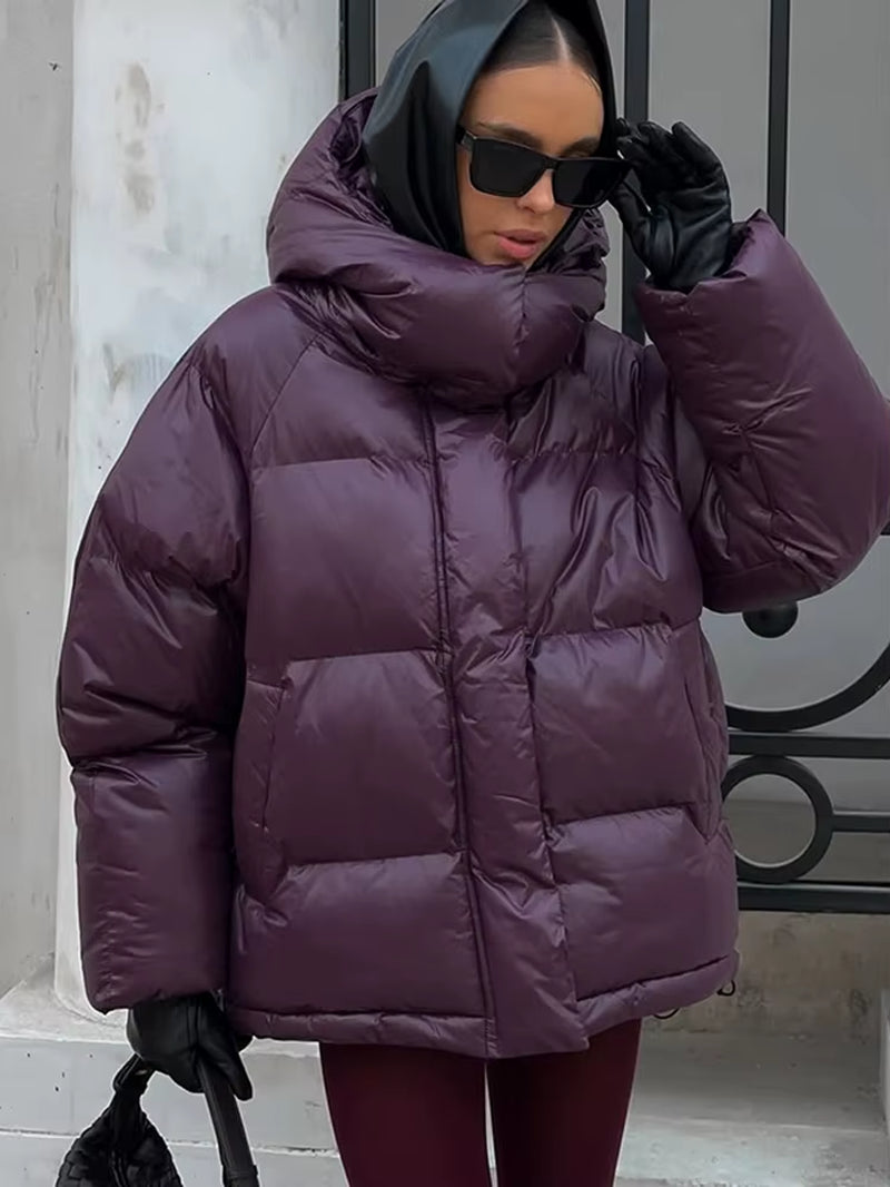 Solid Color Lapel Tied Cotton Coat Women Fashionable Long Sleeved Waist Cinched Warm Jacket Lady Casual Commute Winter Outwear