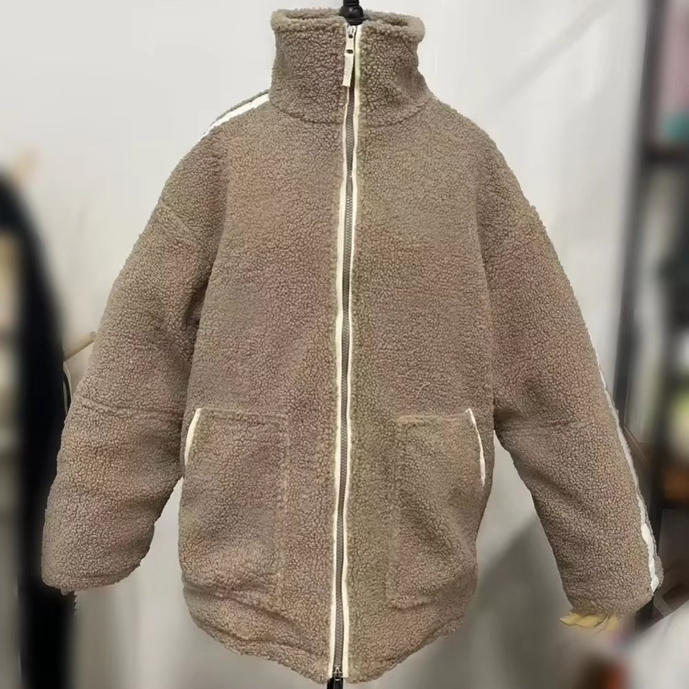 Autumn Winter Coat for Women Oversize Long Teddy Bear Warm Thickening Fleece Faux Fur Coats Winter Jacket Women Long Sleeve Top