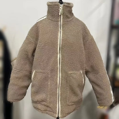 Autumn Winter Coat for Women Oversize Long Teddy Bear Warm Thickening Fleece Faux Fur Coats Winter Jacket Women Long Sleeve Top