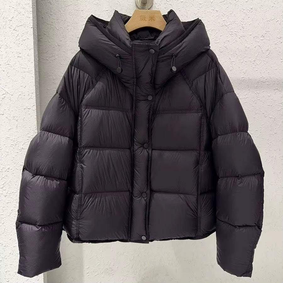 Hooded Casual Short Cotton Jacket for Women in Winter, Small Stature, Thick and Fashionable Temperament, Warm down Jacket