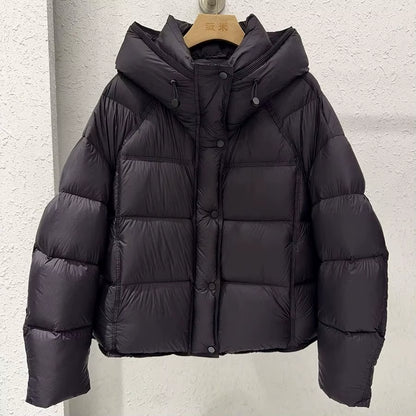 Hooded Casual Short Cotton Jacket for Women in Winter, Small Stature, Thick and Fashionable Temperament, Warm down Jacket