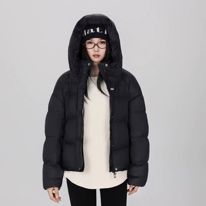 Hooded Casual Short Cotton Jacket for Women in Winter, Small Stature, Thick and Fashionable Temperament, Warm down Jacket