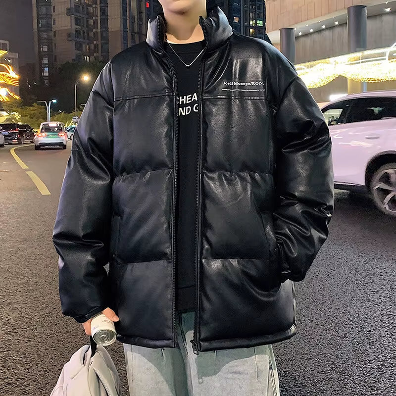 Men Streetwear Hip Hop Blue Winter Bubble Jackets Coat 2026 Mens Harajuku Warm Parka Male Korean Fashions Puffer Jacket