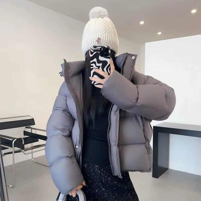 Hooded Casual Short Cotton Jacket for Women in Winter, Small Stature, Thick and Fashionable Temperament, Warm down Jacket