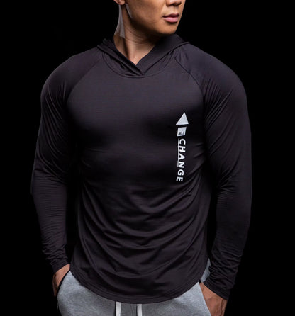 Hooded compression gym wear designed for comfort and performance during workouts