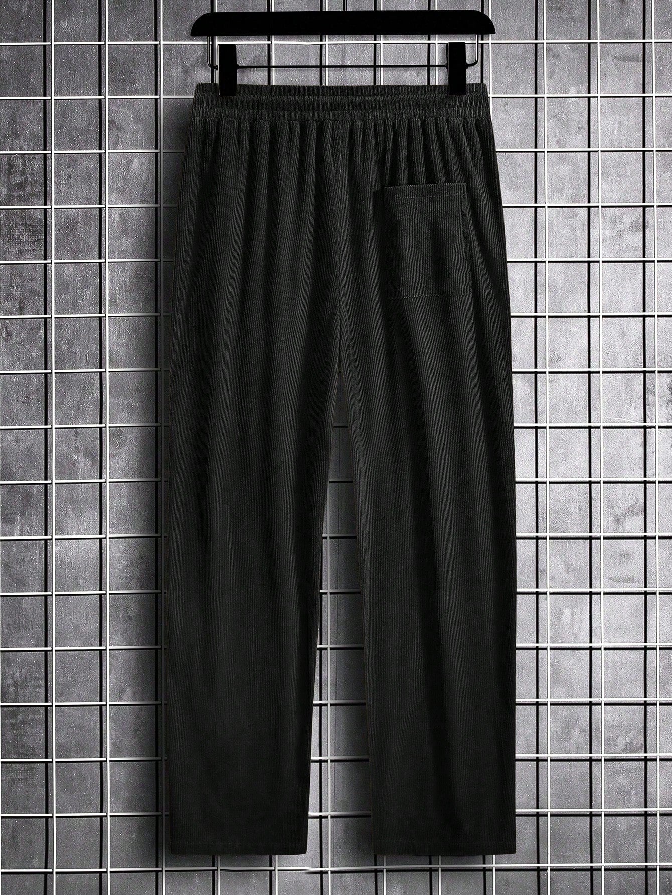Manfinity Ezcore Loose-Fit Men'S Corduroy Pants, Black Baggy Pants Men, Corduroy Pants Men, Men'S Baggy, Korean Pants Men, for Fall Winter