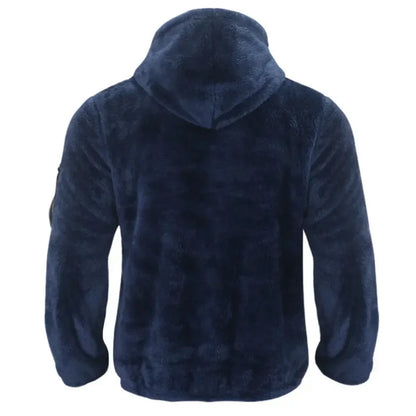 Jacket Men'S Winter Jacket Fall Winter Double-Sided Fleece Warm Jacket Loose Hooded Casual Jacket Comfortable Fabric