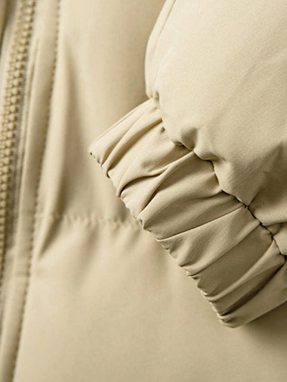 Manfinity Homme Men'S Solid Color Minimalist Everyday Long Sleeve Stand Collar Padded Coat Men Jacket Winter Jackets for Men Winter Clothes Cropped Men Jacket Mens Outerwear Streetwear Jacket Bubble Coat Men