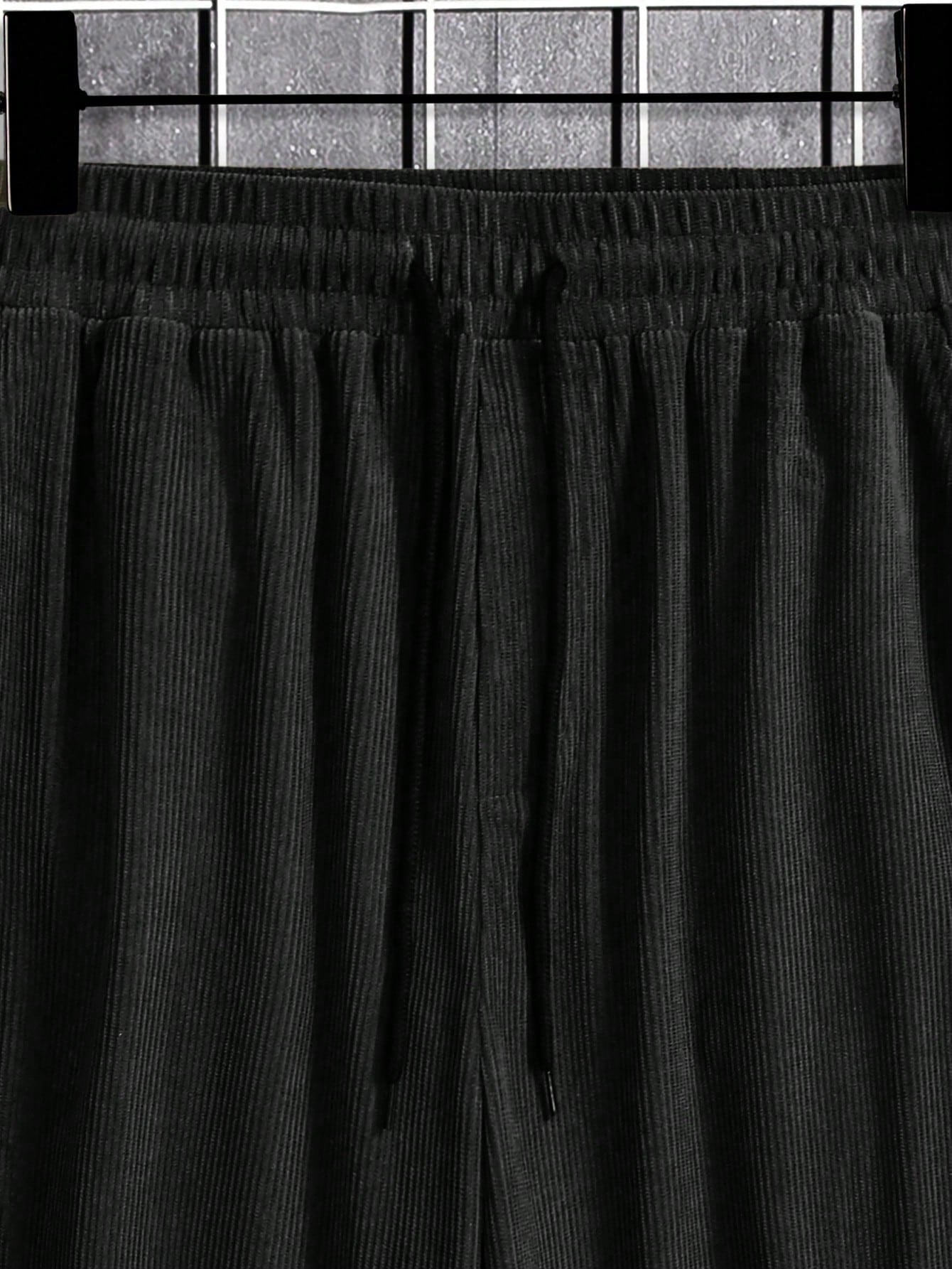 Manfinity Ezcore Loose-Fit Men'S Corduroy Pants, Black Baggy Pants Men, Corduroy Pants Men, Men'S Baggy, Korean Pants Men, for Fall Winter