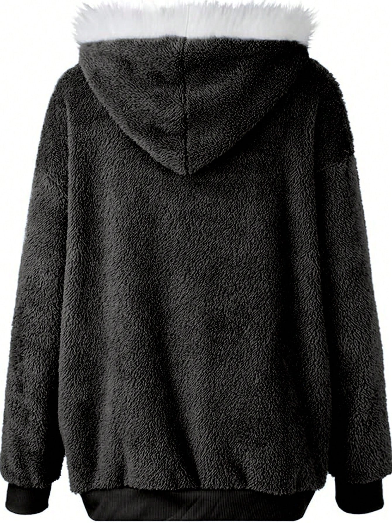 INAWLY plus Size Women'S Plush Drawstring Hooded Jacket Winter Fall Autumn