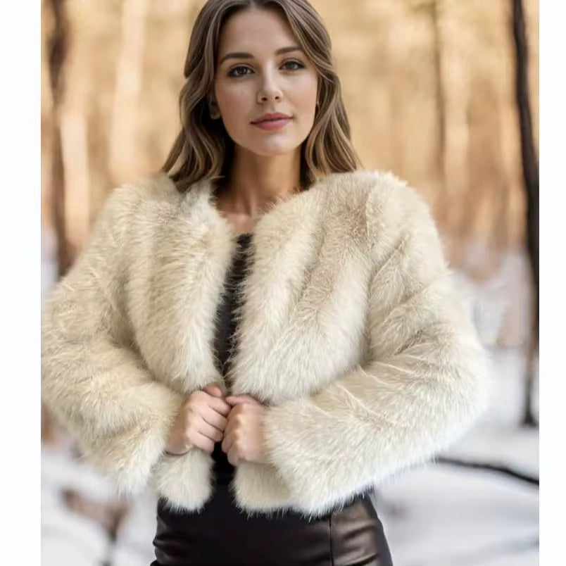 Women'S Winter Warm Imitation Mink Fur Jacket Fashionable and Casual Style