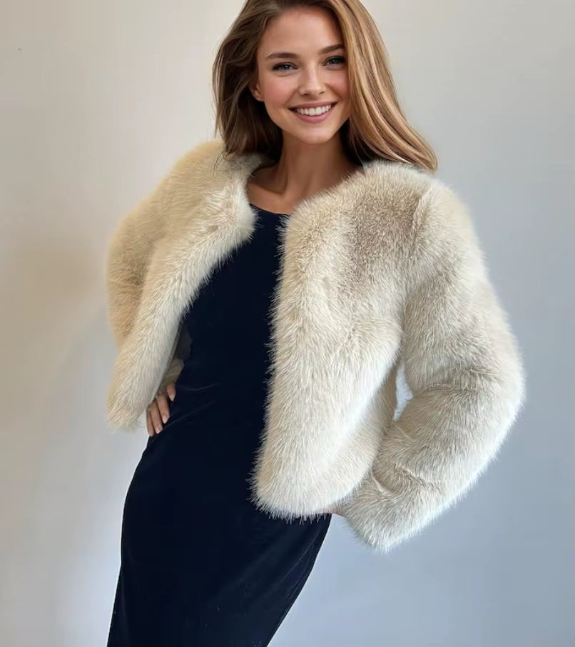 Women'S Winter Warm Imitation Mink Fur Jacket Fashionable and Casual Style
