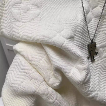 Light Luxury Knitted Sweater Short-Sleeved T-Shirt Young Men'S Trend Fashion Simple Jacquard Half-Sleeved Sweater