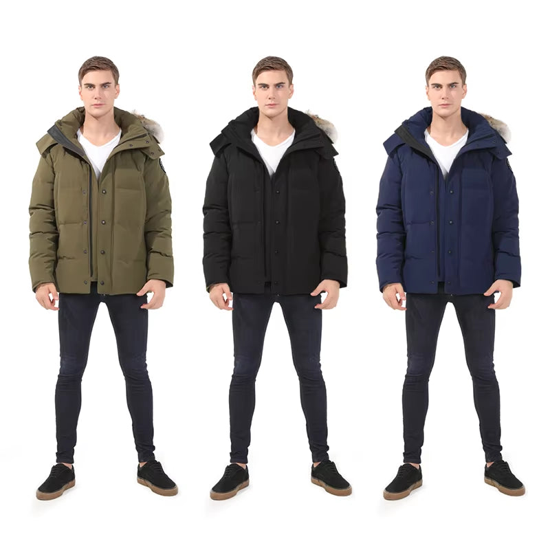 Wholesale Canada Puffer plus Size Coat down Panded Goose Men Winter Jacket with Fur Hooded